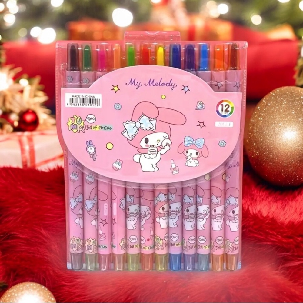 Sanrio HELLO KITTY AND FRIENDS 12-Color Rotating Crayon Set - Picture 2 of 10